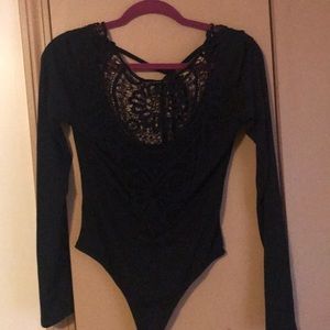 Laced black bodysuit